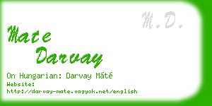 mate darvay business card